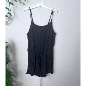 Lulus Womens  M Black Romper  Beach Swim Coverup Fringe Sleeveless Womens